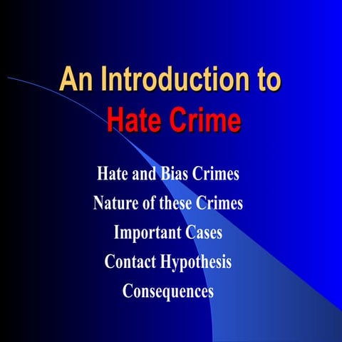 An Introduction To Hate Crime