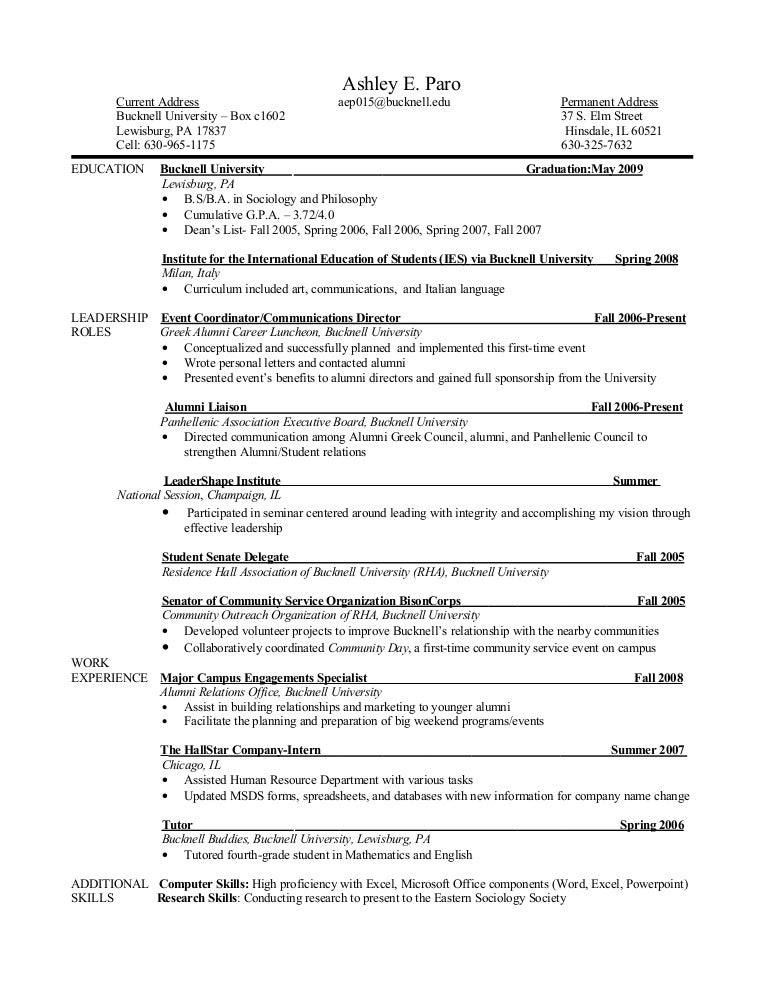 address on resumes