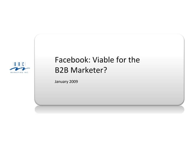 B2B Application Of Facebook