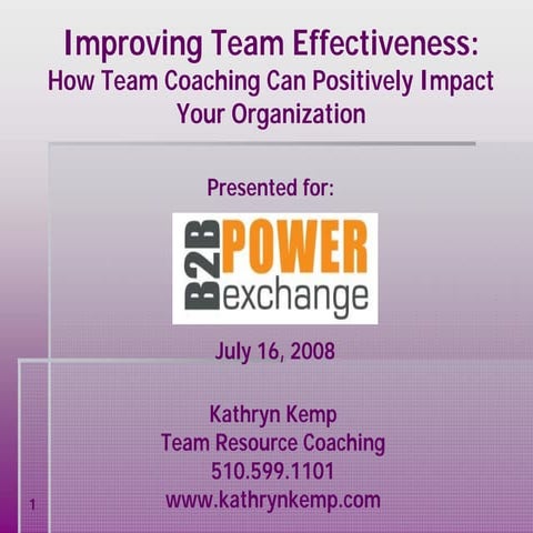 Team Coaching Presentation 7 6 08