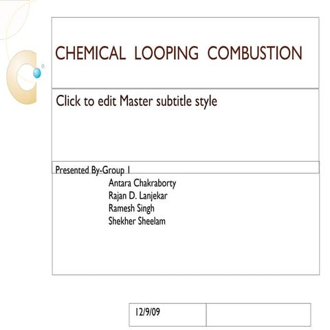 Chemical Looping Combustion