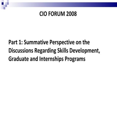 CIO Academic Forum Feedback 2008