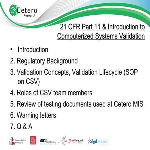 Csv 21 Cfr11