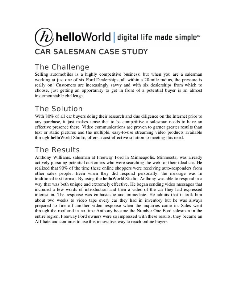 Sales case study examples picture