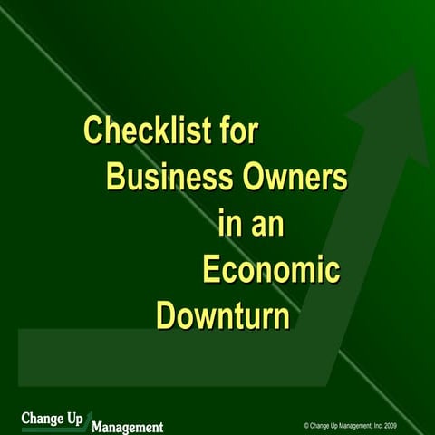 Checklist For Business Owners In An Economic Downturn