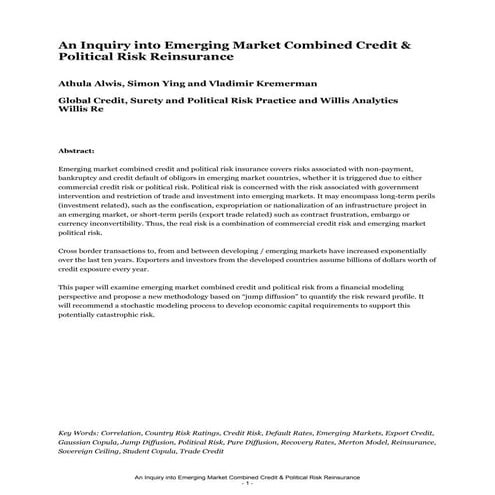 Combined Credit And Political Risk Paper