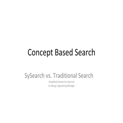 Concept Based Search