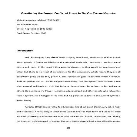 The Crucible and Paradise