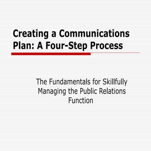 Creating A Communications Plan