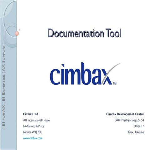 Cimbax Documentation Tool