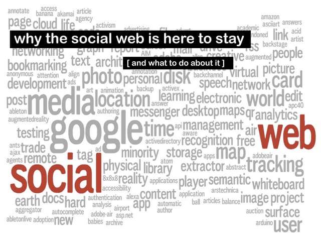 Why the social web is here to stay (and what to do about it)