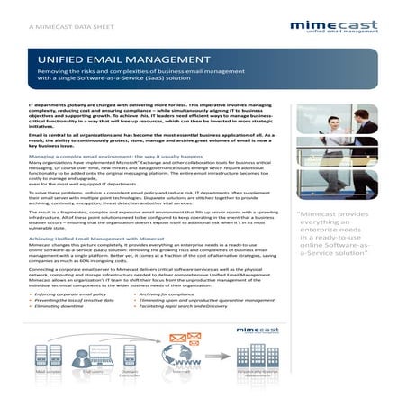 Mimecast unified-email-management-datasheet | PDF