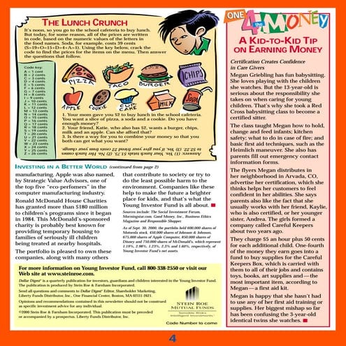 Dollar Digest - an award-winning children’s newsletter about money and investing