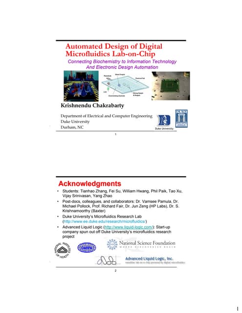 Automated Design of Digital Microfluids Lab-on-Chip