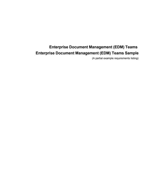 Edm Requirements Specification Sample