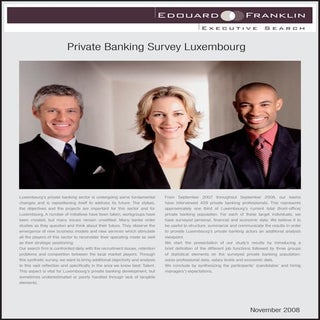 Private Banking Survey Luxembourg 2008