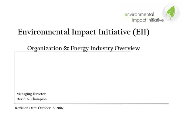 Eii Overview & Energy Presentation.10.18.07