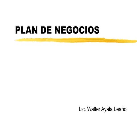 Ejemplo de un Plan de Negocios