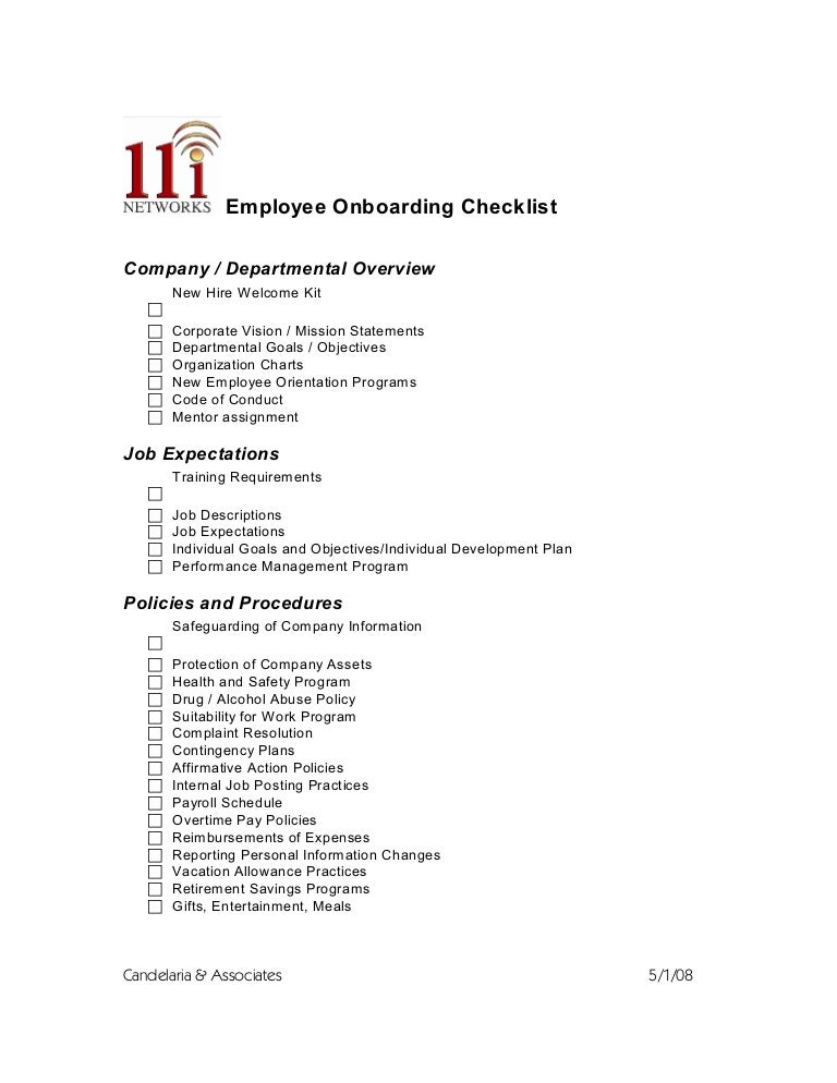 Employee Onboarding Checklist
