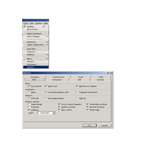 Excel Default Option Setting