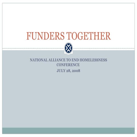 Funding Principles for Ending Homelessness