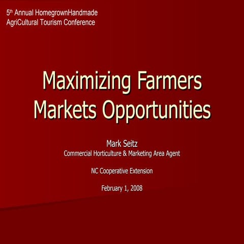 Farmers Markets   Agritourism Conference Overview