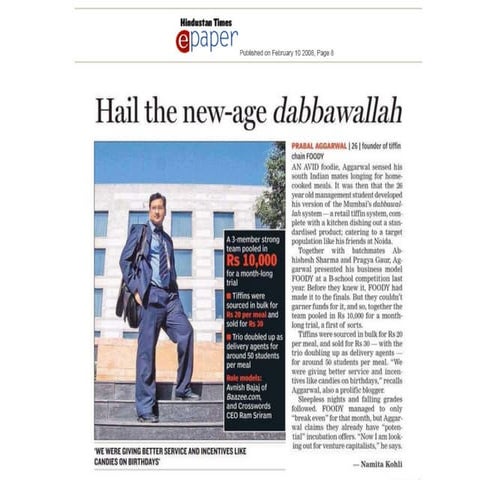 Foody In Hindustan Times