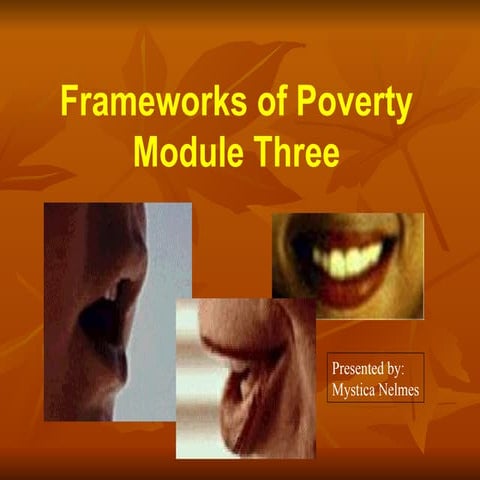 Frameworks of Poverty