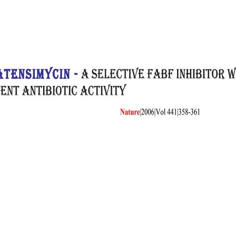 Platensimycin - A Selective Fab F Inhibitor