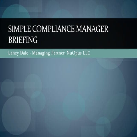 Gartner Briefing Simple Compliance Manager Nu Opus PPT