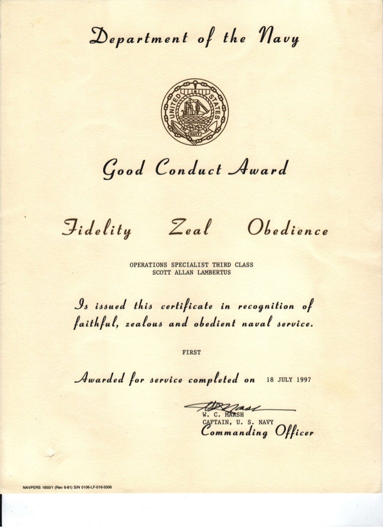 Good Conduct Award