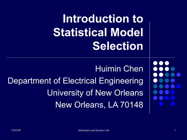 Intro to Model Selection