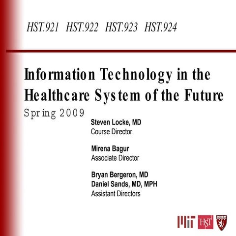 Hst921 Intro 2009 Dec 16