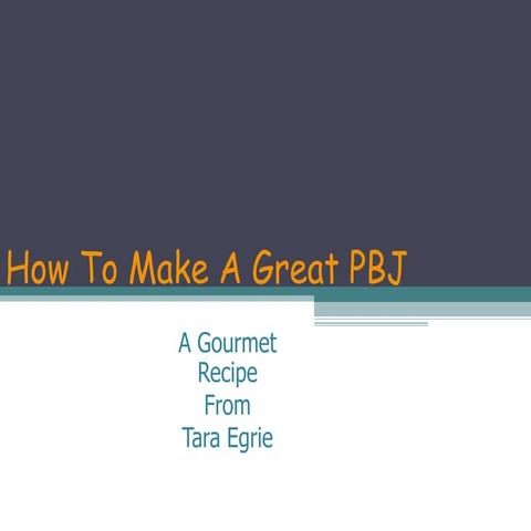 How To Make A Great Pbj | PPT