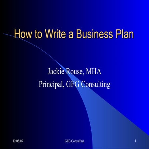 How To Write A Business Plan