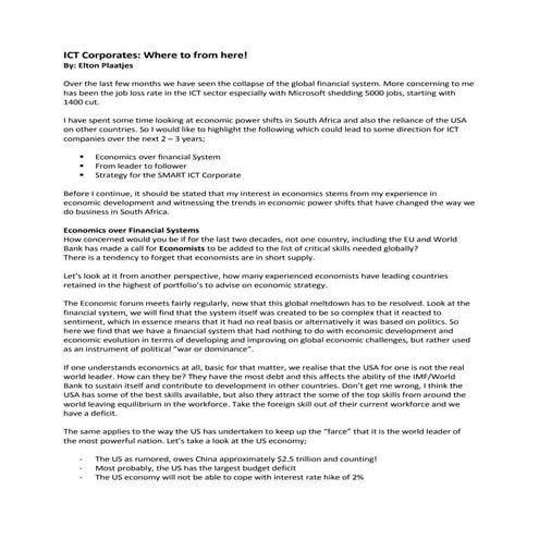 ICT Corporates: Where To From Here