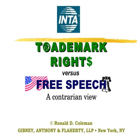 Trademarks rights vs. Free speech