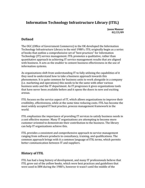 ITIL Service Desk