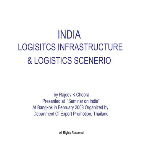 India Logistics Infrastructure