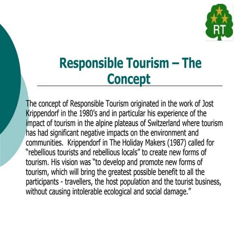 Responsible tourism and indigenous tourism by Kalyan S Patil | PPTX