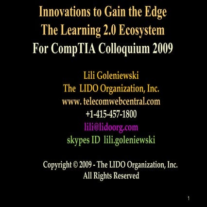 Learning 2.0:  Innovations to Gain the Edge