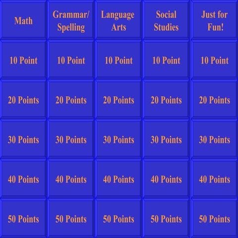 Jeopardy Game | PPT