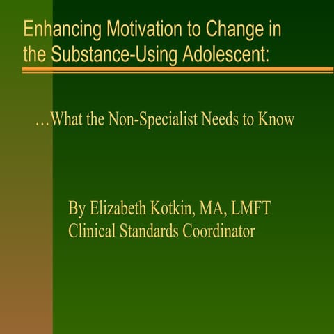 Motivational Interviewing with Adolescents