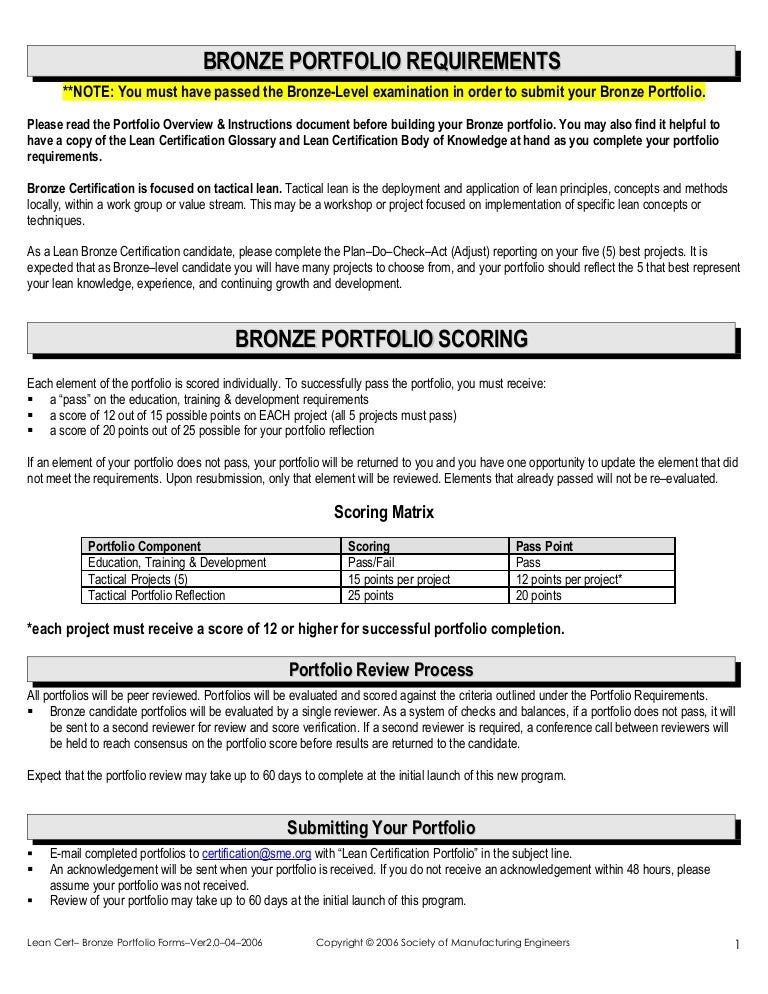 lean bronze certification