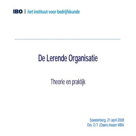 Lerende Organisaties (Daan Assen)