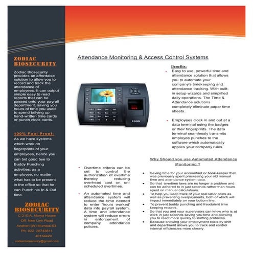 Biotrack - Cloud-based Time and Attendance Solution | PPT