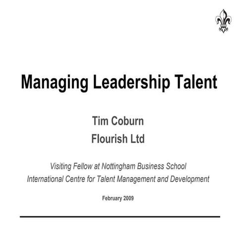 Managing Leadership Talent