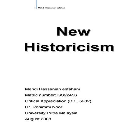 New Historicism