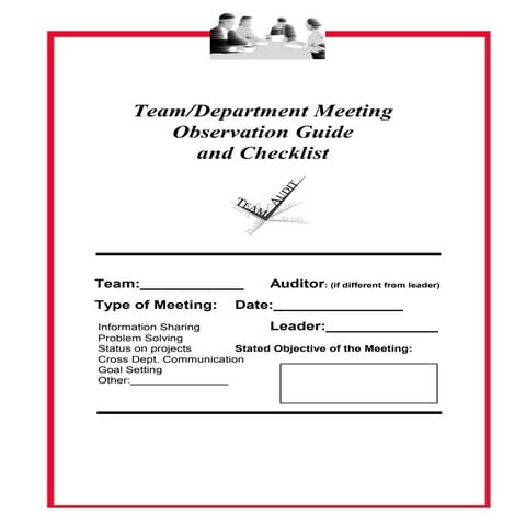 Assessing Team Meeting Effectiveness