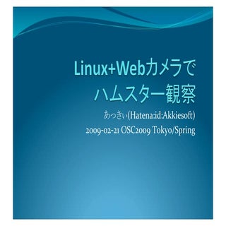Linux+Webカメラでハムスター観察
